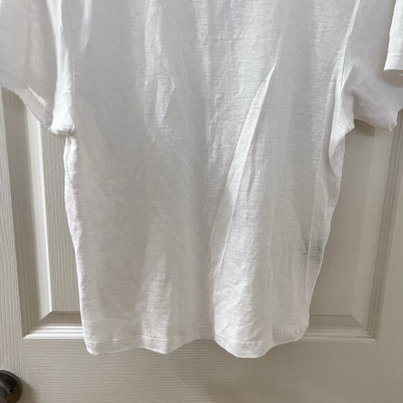 Isabel Marant Étoile V-Neck Short Sleeve Top 100% Linen Off-White Women's Large - Picture 13 of 13